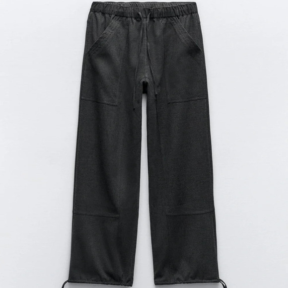 Zara Felt Jogger Pants - Picture 1 of 3